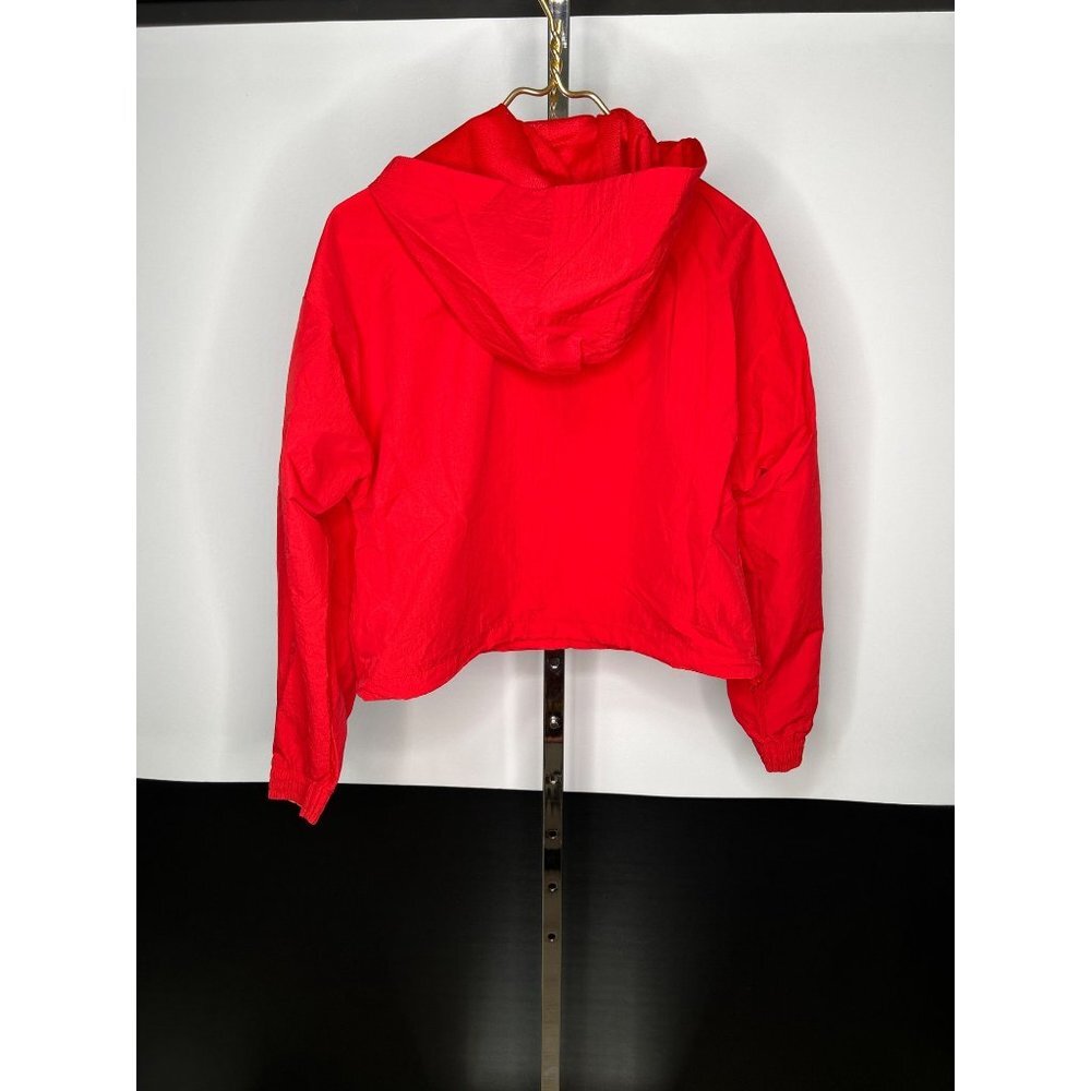 adidas Originals Cropped Pullover Windbreaker Hoodie Womens Medium 3-Stripe Rain - Picture 6 of 9